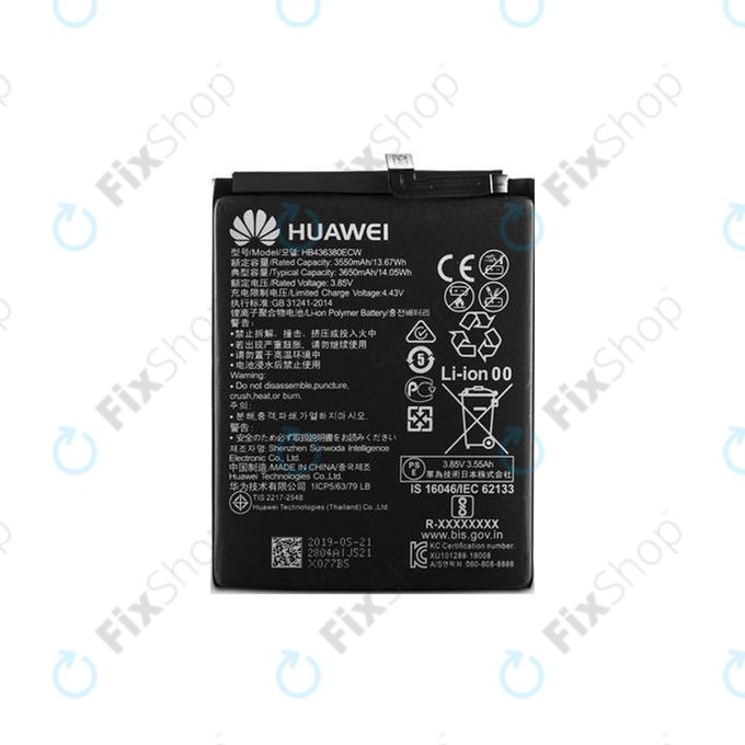 Μπαταρία για Huawei P30, HB436380ECW, 24022804, 3650mAh, Service Pack