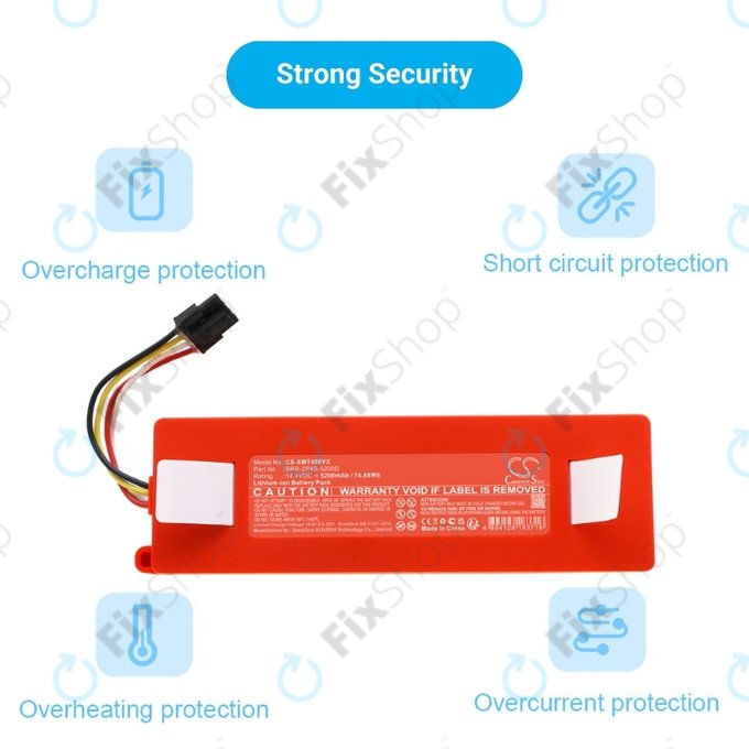 Μπαταρία για Xiaomi Roborock E-series, Q-series, S-series, BRR-2P4S-5200, 14.4V, 5200mAh, HQ