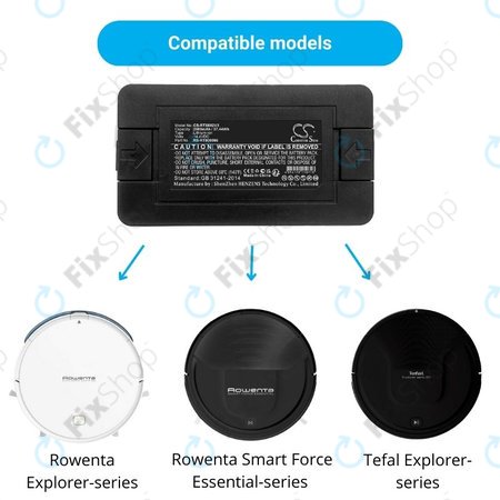 Μπαταρία για Rowenta Explorer-series, Smart Force Essential-series, Tefal Explorer-series, RS-RT900866, 14.4V, 2600mAh, HQ
