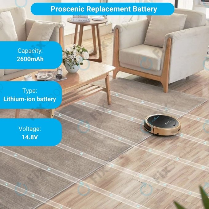 Μπαταρία για Proscenic Cocoa Smart 780T, 790T, Summer P1s, P2s, VR1717, 14.8V, 2600mAh, HQ