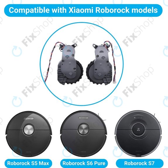 Αριστερός & Δεξιός Τροχός με Κινητήρα για Xiaomi Roborock S5 Max | S6 Pure | S7 | Γκρι | Grey