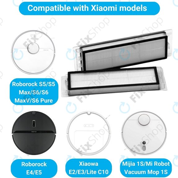 Φίλτρο HEPA (2τμχ) για Xiaomi Roborock S5 (Mijia 1S) | S5 Max | S6 | S6 MaxV | S6 Pure | E4 | E5 | Mi Robot Vacuum Mop 1S | Xiaowa E2 | E3 | Lite C10