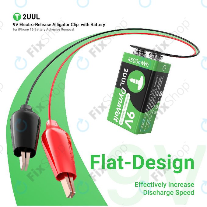 Κροκοδειλάκι με ηλεκτρονική απελευθέρωση 9V, 2UUL BT04