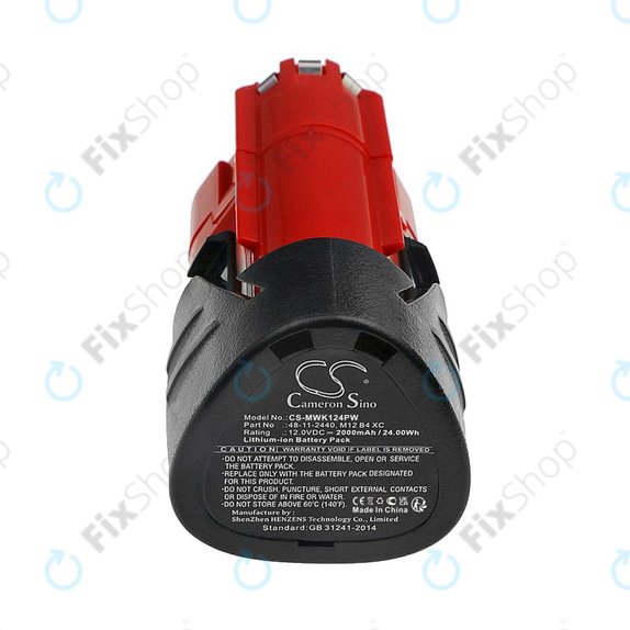 Μπαταρία για Milwaukee M12 Redlithium XC 4.0, M12 B3 XC, M12 B4 XC, 2000mAh, Li-Ion, 12V, -, HQ