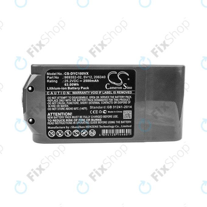 Μπαταρία για Dyson V10, 969352-02, SV12, 206340, 25.2V, 2500mAh, HQ