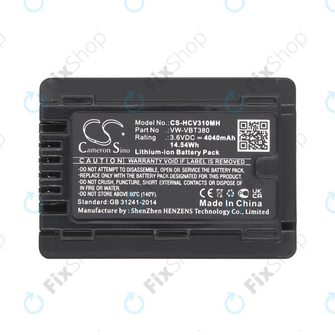 Μπαταρία για Panasonic HC-550EB, 4040mAh, Li-Ion, 3.6V, VW-VBT380, HQ
