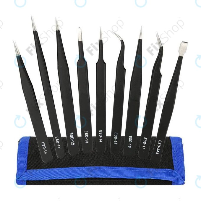 Σετ Αντιστατικών Λαβίδων από Ανοξείδωτο Ατσάλι 9in1