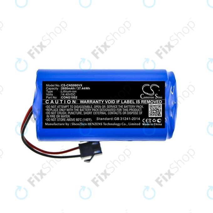 Μπαταρία για Cecotec Conga 900, 1000, 2000, 5000-series, Excellence 990, Mamibot ExVac 600, 800-series, Neatsvor X500, CONG1002, 14.4V, 2600mAh, HQ