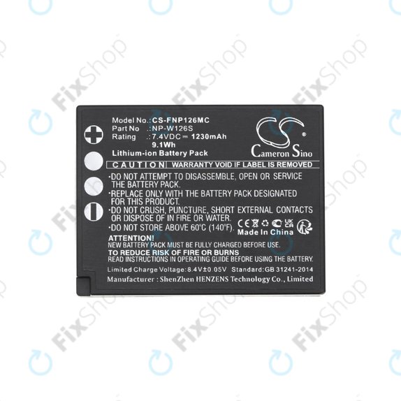 Μπαταρία για Fujifilm Finepix Hs30, X-T30, 1230mAh, Li-Ion, 7.4V, NP-W126S, HQ