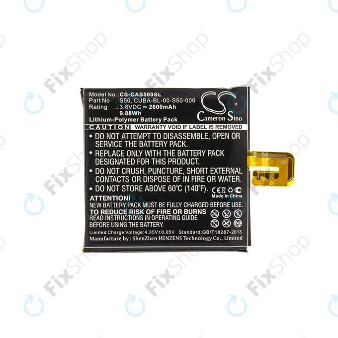 Μπαταρία για Caterpillar CAT S50, CUBA-BL-00-S50-000, 2600mAh, HQ