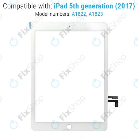 Οθόνη αφής με Home Button για iPad 5th Gen 2017, Ασημί, Silver