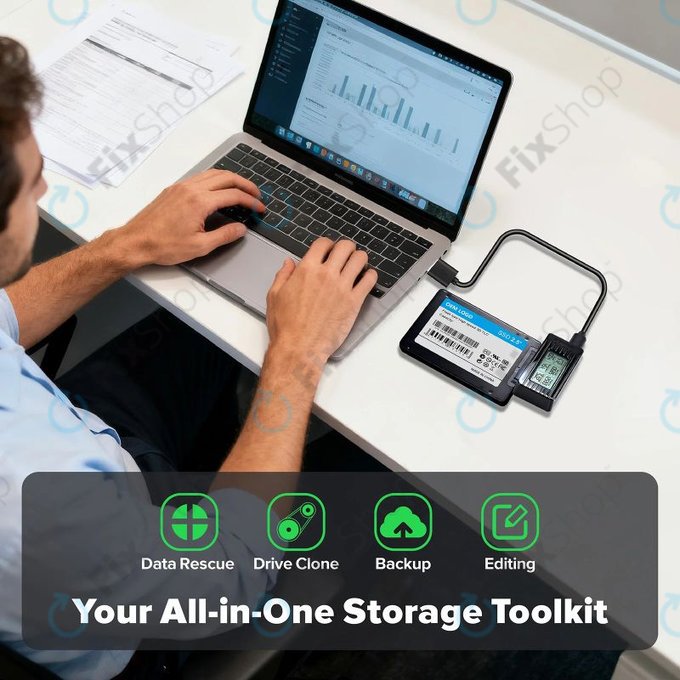 Αντάπτορας USB-C / USB 3.0 σε SATA για HDD/SSD με οθόνη, 12V/3A EU