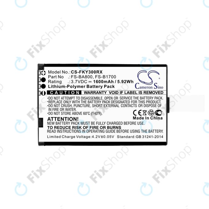 Μπαταρία για Flysky FA605, FS-GT2B, FS-I10, 1600mAh, Li-Pol, 3.7V, FS-BA800, HQ