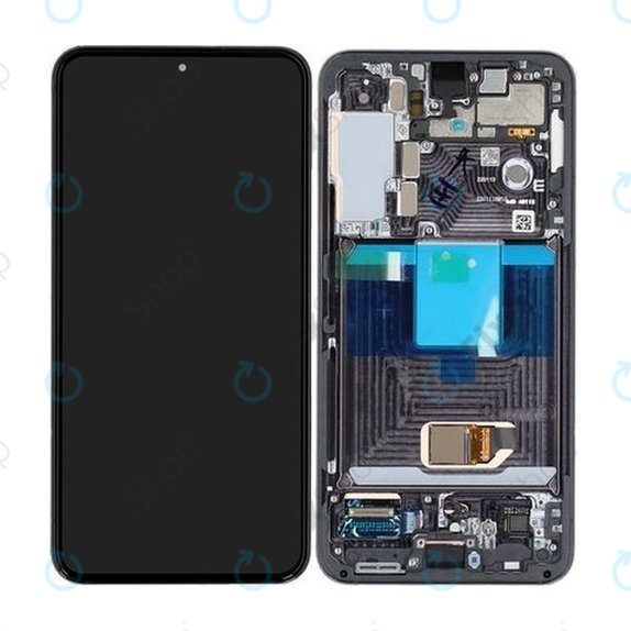 Συγκρότημα οθόνης για Samsung S22, S901B, GH82-27520A, GH82-27521A, Phantom Black, Service Pack