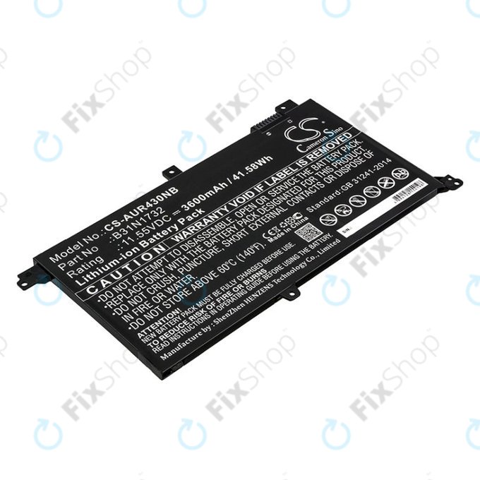 Μπαταρία για Asus VivoBook S14, S430FA, 3600mAh, Li-Ion, 11.55V, B31N1732, HQ