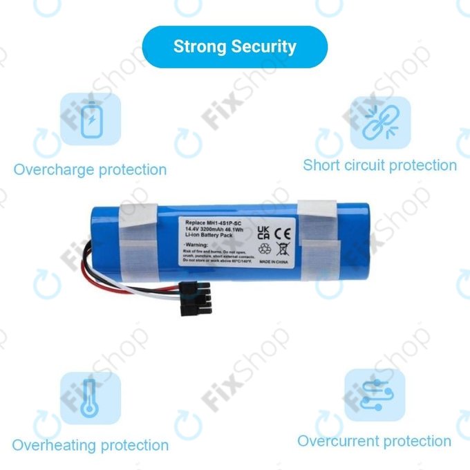 Μπαταρία για Xiaomi Mi Robot Vacuum Mop Pro (P), 2 (Mijia 2C), Viomi V2 Pro, Proscenic LDS M7, STYJ02YM, MH1-4S1P-SC, 14.8V, 3400mAh