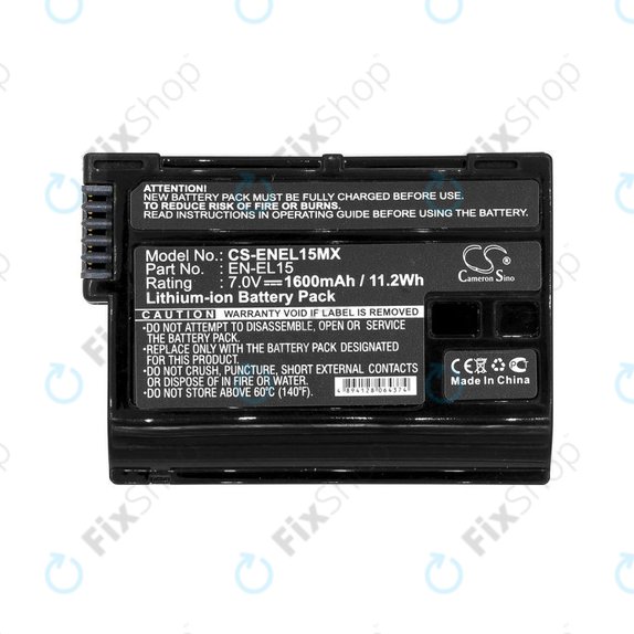Μπαταρία για Nikon Coolpix D7000, 1600mAh, Li-Ion, 7V, EN-EL15, HQ