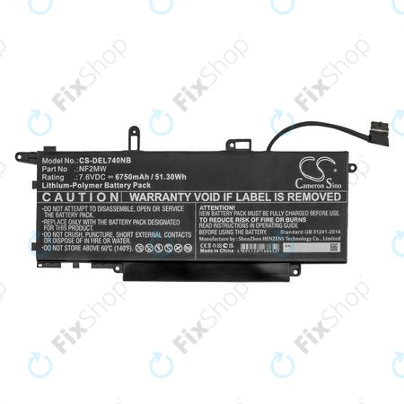 Μπαταρία για Dell Latitude 7310 2-in-1, 7400 2-in-1, 6750mAh, Li-Pol, 7.6V, NF2MW, HQ