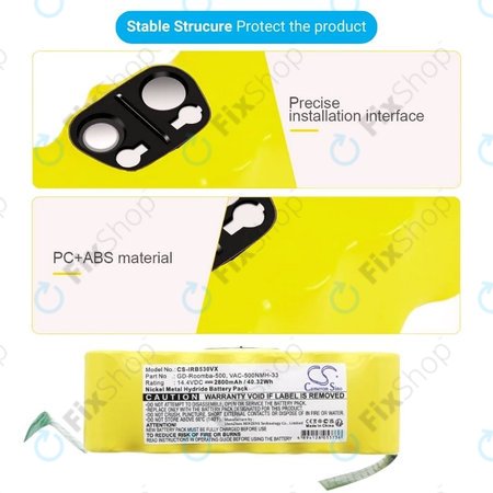 Μπαταρία για iRobot Roomba 500, 600, 700, 800, 900-series, R3, Scooba 450, Vileda 137173, 11702, GD-Roomba-500, VAC-500NMH-33, 14.4V, 2800mAh, HQ