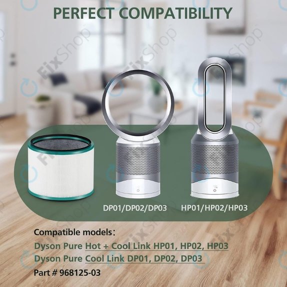 HEPA φίλτρο (Ενεργός άνθρακας) για Dyson Pure Hot + Cool-series | Pure Cool Desk-series | Green