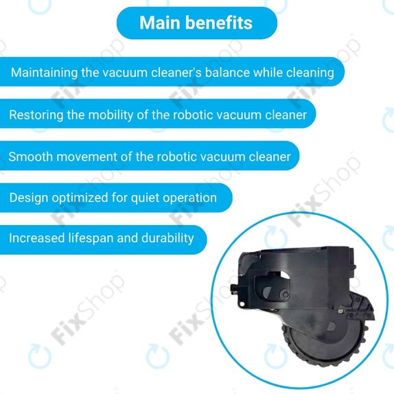Τροχός με Κινητήρα (Δεξιός) για Xiaomi Dreame F9 | Mi Robot Vacuum Mop (Mijia 1C) | 2 Pro+ (Mijia 1T) | Μαύρο | Black