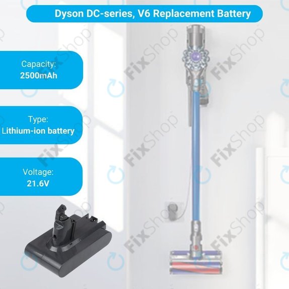 Μπαταρία για Dyson DC-series, V6, 965874-02, 21.6V, 2500mAh, HQ