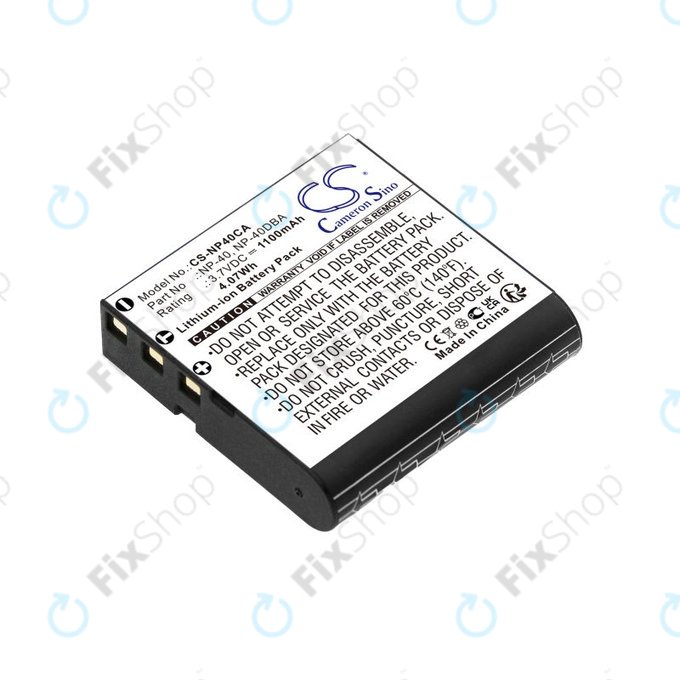 Μπαταρία για Casio Exilim Ex-FC100, 1100mAh, Li-Ion, 3.7V, NP-40, HQ