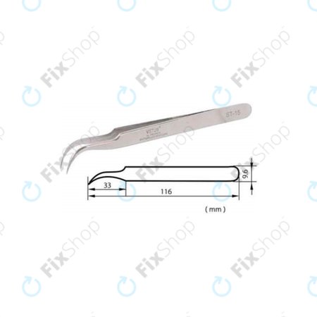 Επαγγελματική Μεταλλική Λαβίδα με Κυρτή Μύτη (120mm) για Vetus ST-15
