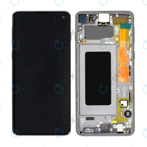 Συγκρότημα οθόνης για Samsung S10, G973F, GH82-18850A, GH82-18835A, GH82-18860A, Prism Black, Service Pack