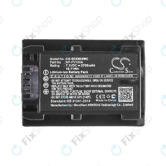 Μπαταρία για Sony FDR-AX, HDR-CX, HDR-CX HDR-PJ, NEX-VG30, 2700mAh, Li-Ion, 7.3V, NP-FV100A, HQ