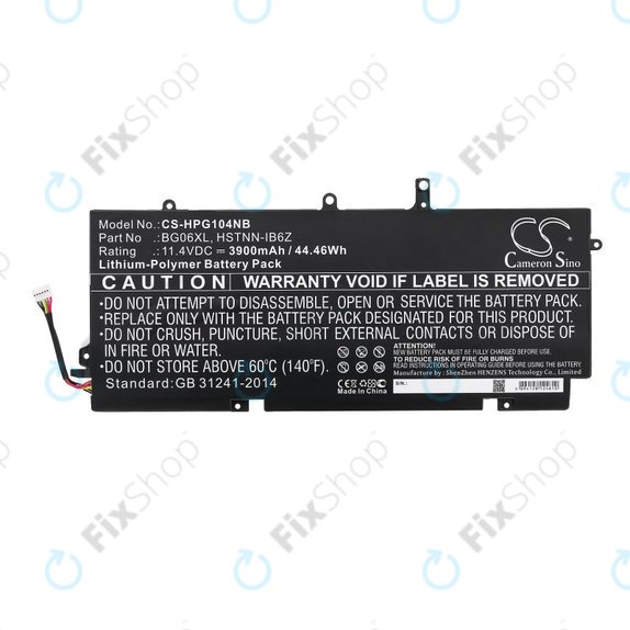 Μπαταρία για HP Elitebook 1040 G3, 3900mAh, Li-Pol, 11.4V, BG06XL, HQ