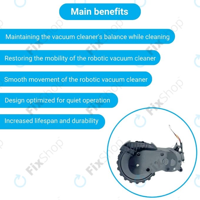 Τροχός με Κινητήρα (Δεξιός) για Xiaomi Mijia E10 | E12 | Mi Robot Vacuum Mop 2 Lite | 2 Pro | Μαύρο | Black