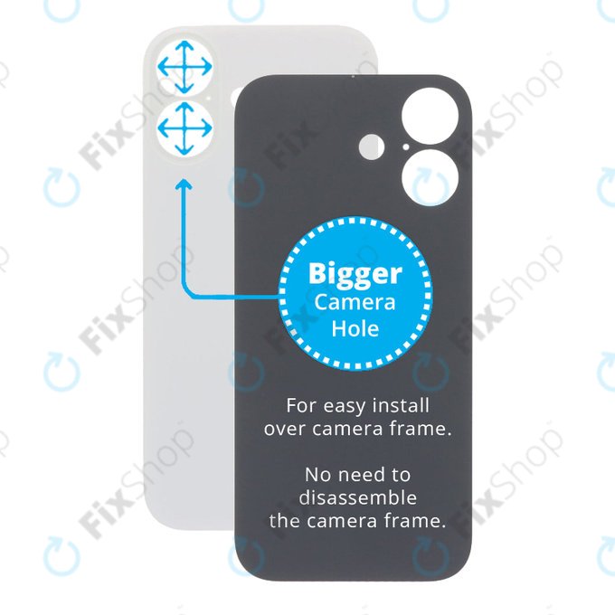Πίσω Κάλυμμα Γυαλί με Μεγαλύτερη Τρύπα Κάμερας για iPhone 17, White