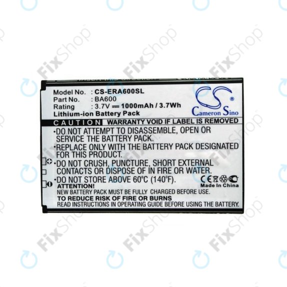 Μπαταρία για Sony Ericsson Kumquat, ST25, ST25i, Xperia U, 1000mAh, Li-Ion, 3.7V, BA600, HQ