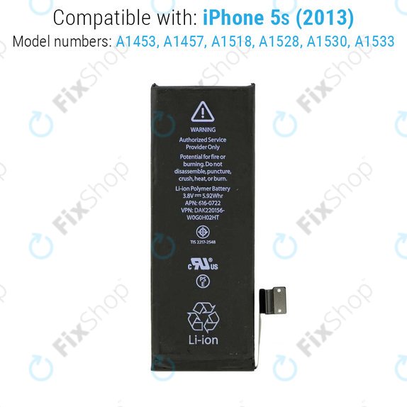 Μπαταρία για iPhone 5S, 1560mAh
