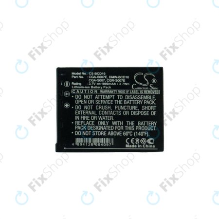 Battery για Panasonic Lumix DMC-TZ1 | TZ2 | TZ3 | TZ4 | TZ5 | TZ11 | TZ15 | TZ50 | CGA-S007 | CGR-S007 | Li-Ion | 1000mAh | HQ
