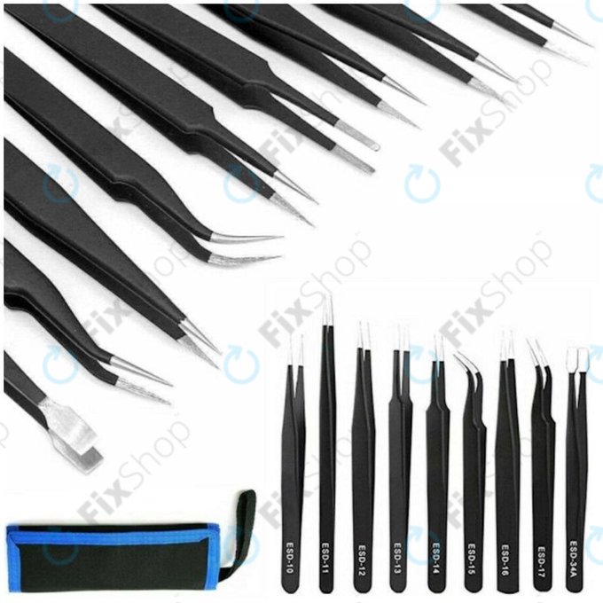 Σετ Αντιστατικών Λαβίδων από Ανοξείδωτο Ατσάλι 9in1