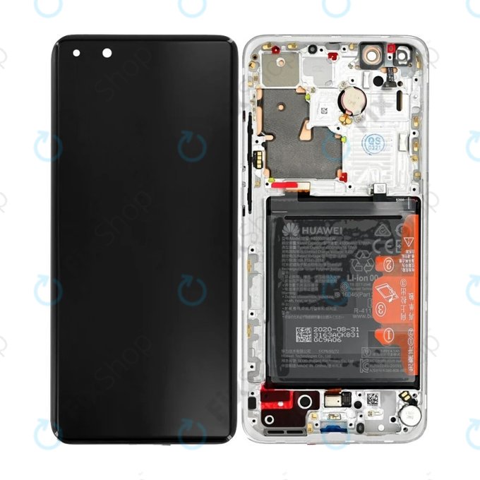 LCD Display Assembly με Battery για Huawei P40 Pro Plus | 02353RBJ | White Ceramic | Service Pack