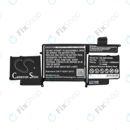 Μπαταρία για MacBook Pro 13", Τέλη 2013 – Μέσα 2014, A1502, A1493, 6300mAh, HQ