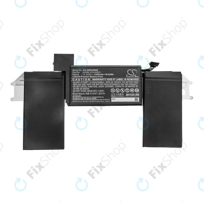 Μπαταρία για MacBook Air 13", 2020, A2337, A2389, 4300mAh, HQ