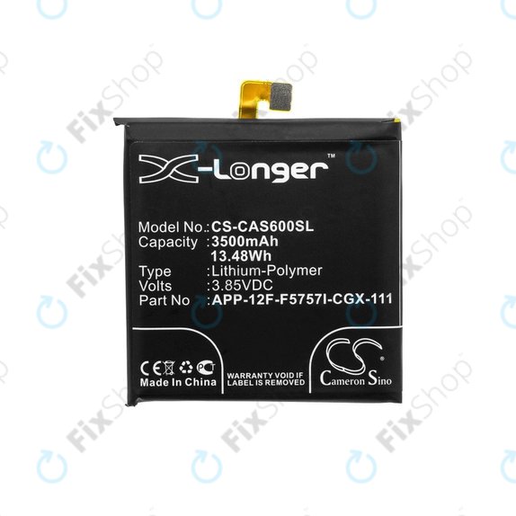Μπαταρία για Caterpillar CAT S60, 3500mAh, Li-Pol, 3.85 V, APP-12F-F5757I-CGX-111, HQ