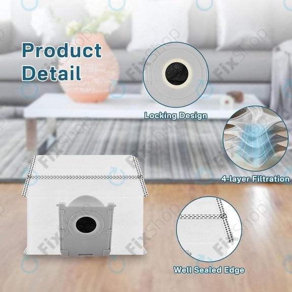 Σακούλα σκόνης, 4 τεμ. για Ecovacs Deebot T30c, T50-series, T80-series, X8-series, X9 Pro-series