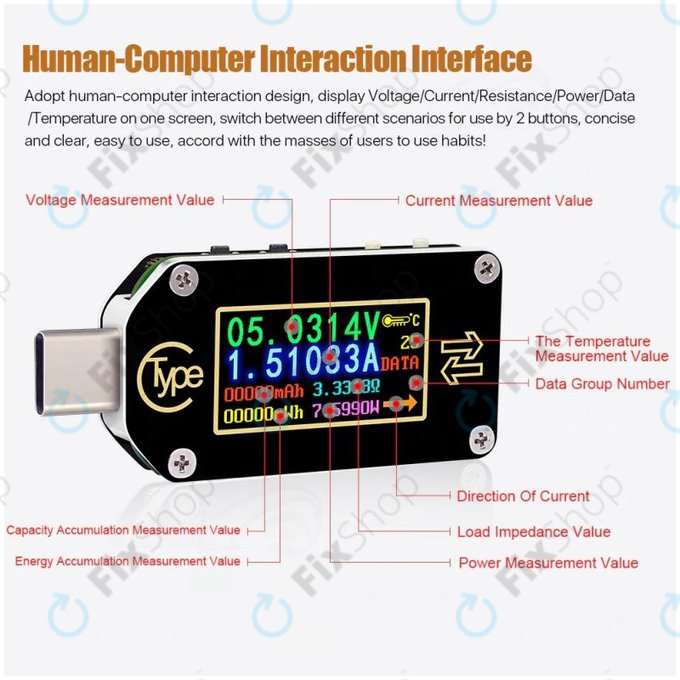 USB Πολύμετρο (USB-C) για Joy-it JT-TC66C