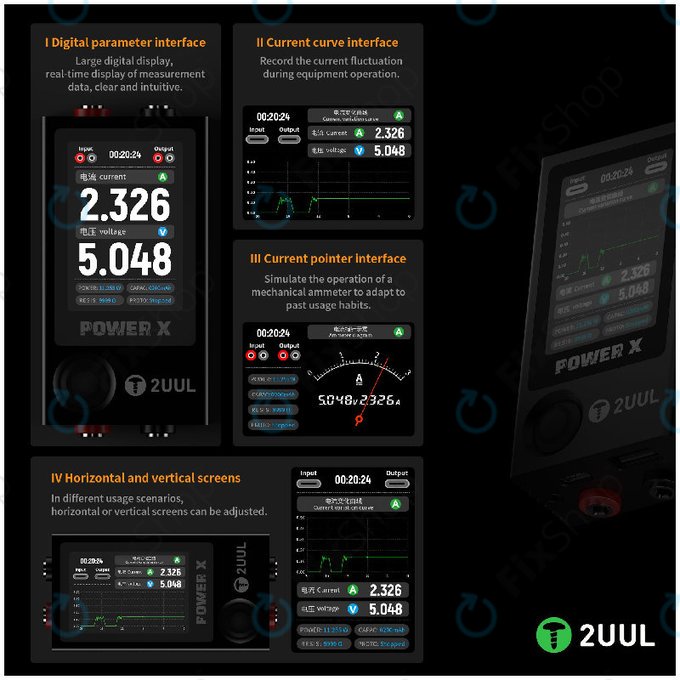 USB μετρητής τάσης και έντασης (πολύμετρο), 2UUL PW11