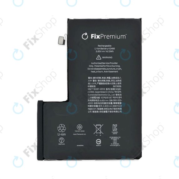 Μπαταρία για iPhone 12 Pro Max, 3687mAh, A2466, FixPremium