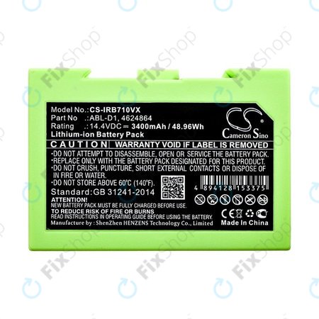 Μπαταρία για iRobot Roomba e-series, i-series, ABL-D1, 4624864, ABL-D2, 14.4V, 3400mAh, HQ
