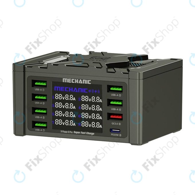 Σταθμός Φόρτισης USB με USB-C, USB 3.0 για Mechanic V-Power 8 Pro