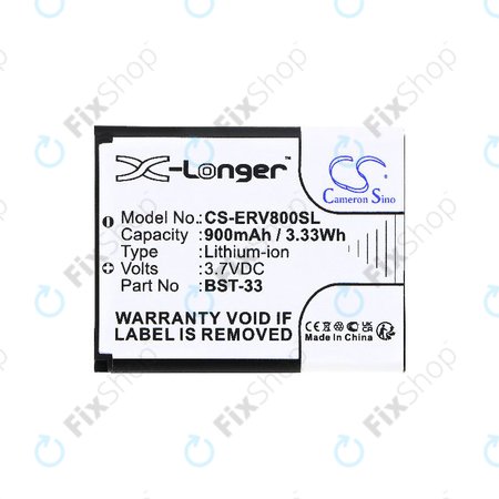 Μπαταρία για Sony Ericsson W595, K790i, K800i, W850i, W900i, W950i, 900mAh, Li-ion, 3.7V, BST-33, HQ