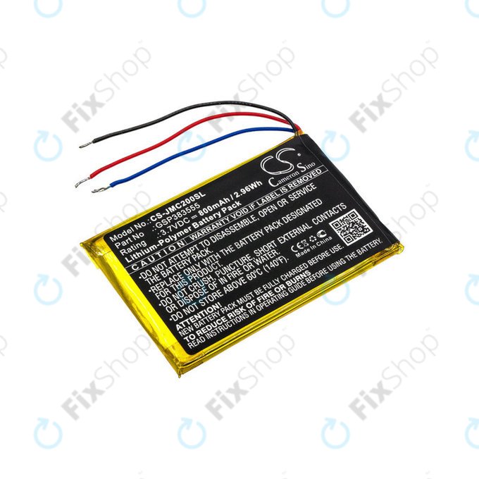 Μπαταρία για JBL Clip 2, 800mAh, Li-Pol, 3.7V, GSP383555, HQ
