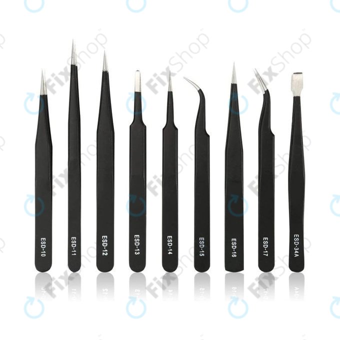 Σετ Αντιστατικών Λαβίδων από Ανοξείδωτο Ατσάλι 9in1